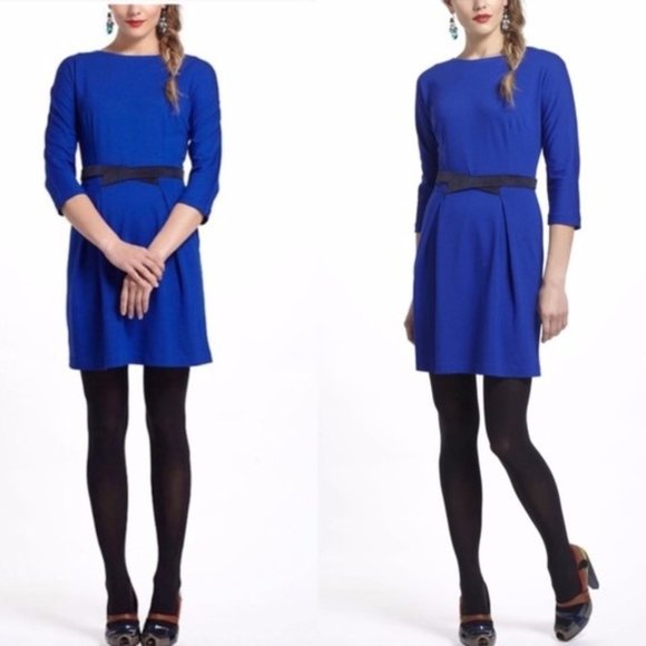 Anthropologie Girls From Savoy Blue Ponte Knit Dress (as Seen on Taylor Swift) - Picture 2 of 16